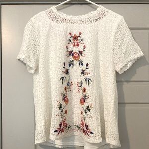 Umgee lace embroidered shirt